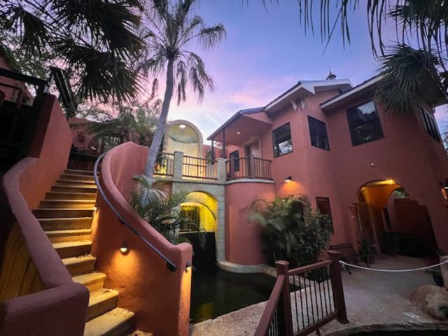 Dusk View toward steps and Guest